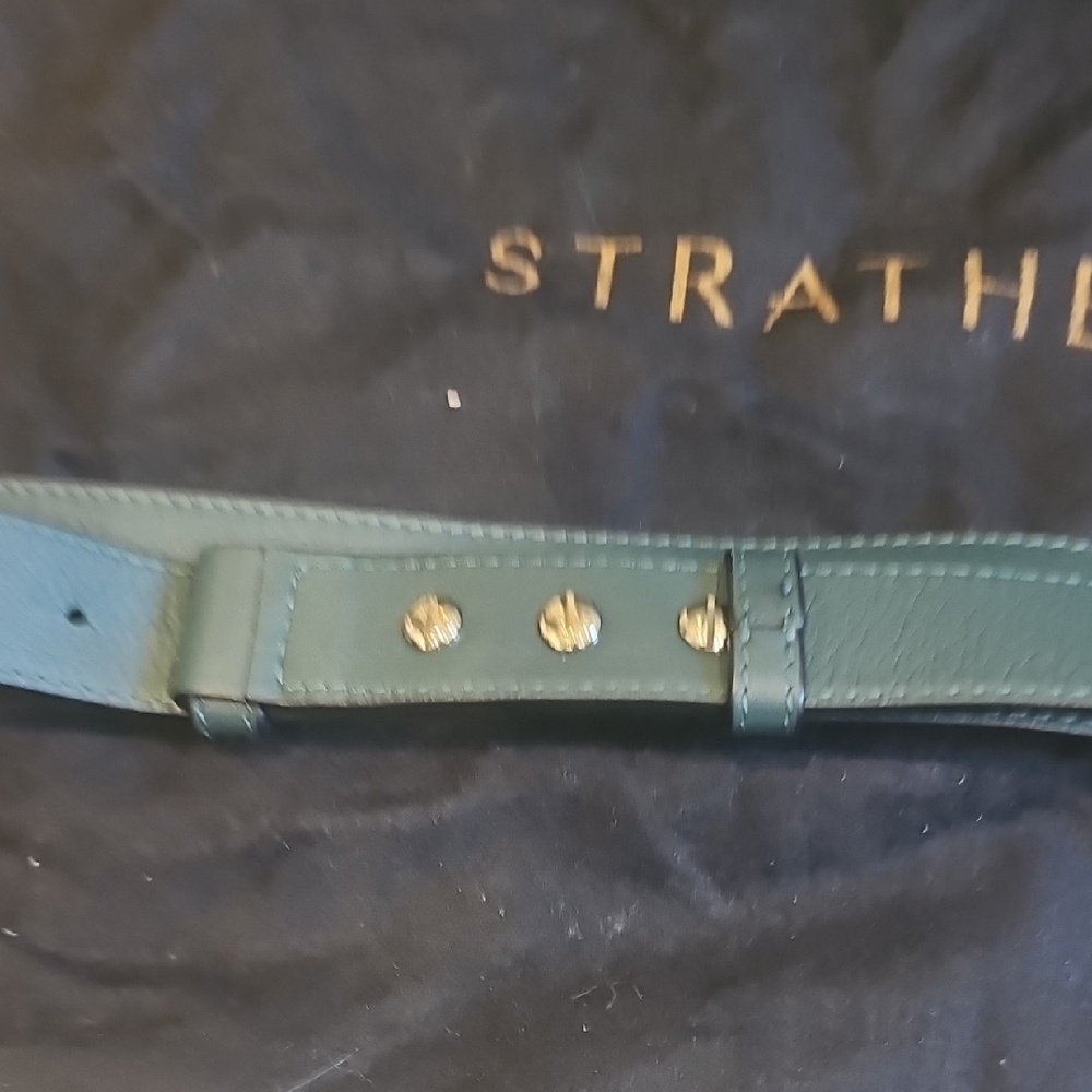 Strathberry Midi Dark Green Leather Tote - Picture 4 of 12